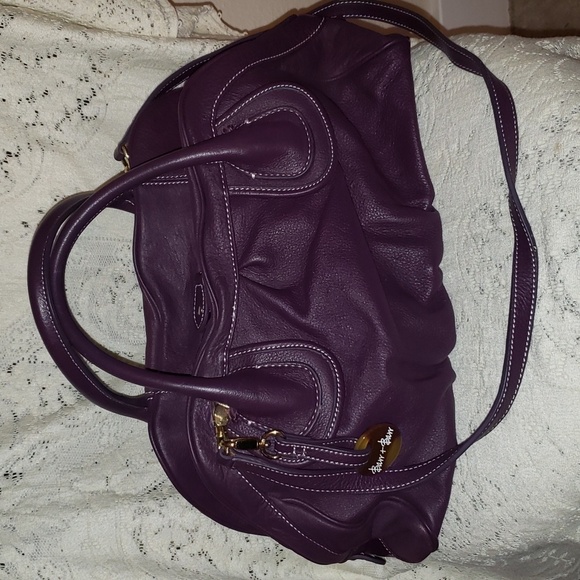 Barr + Barr Handbags - Barr Barr of New York Pebbled Leather Satchel Tote Large Handbag Purse